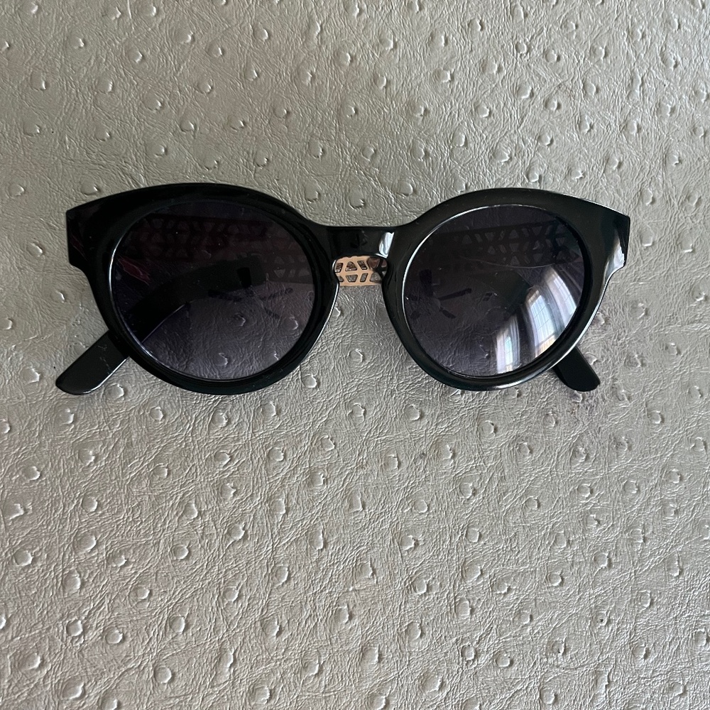 Black Sunglasses with Gold Frame